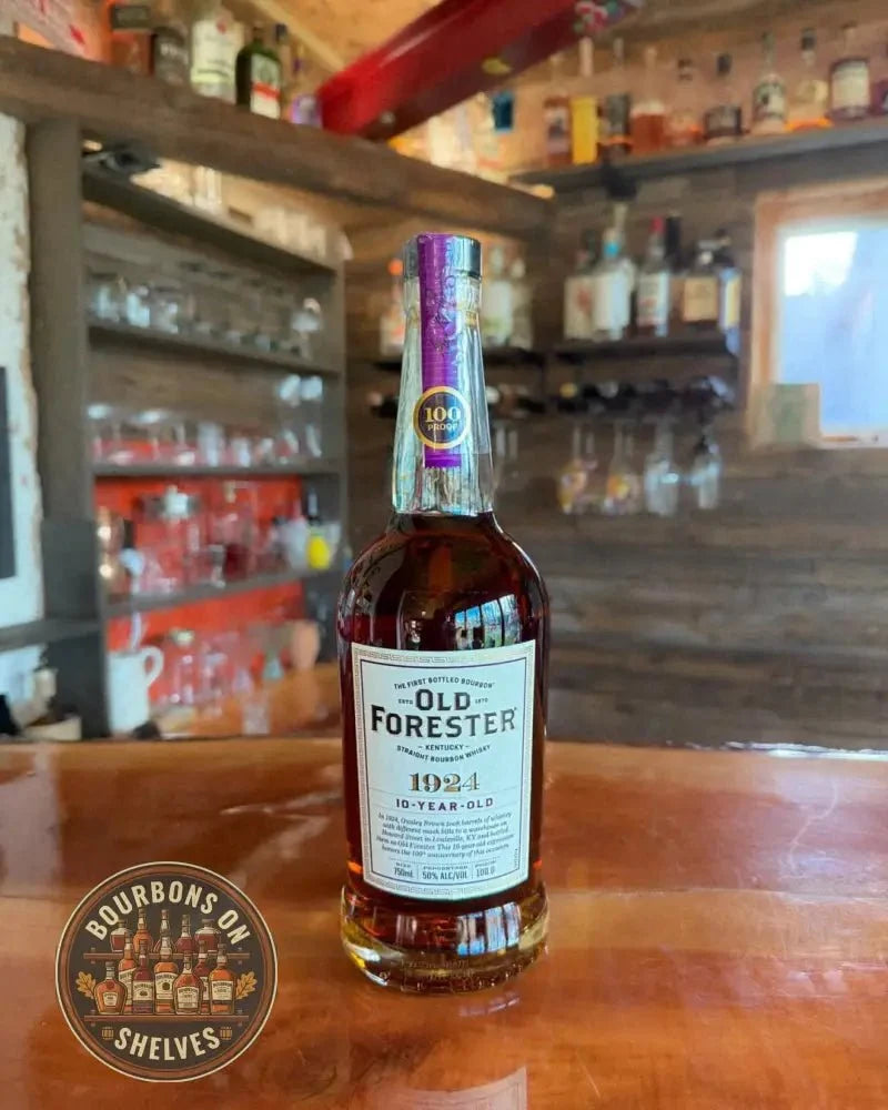Old Forester 1924 10 - Year - Old Kentucky Straight Bourbon Whisky - 100 Proof (50% ABV) - Bourbons On Shelves