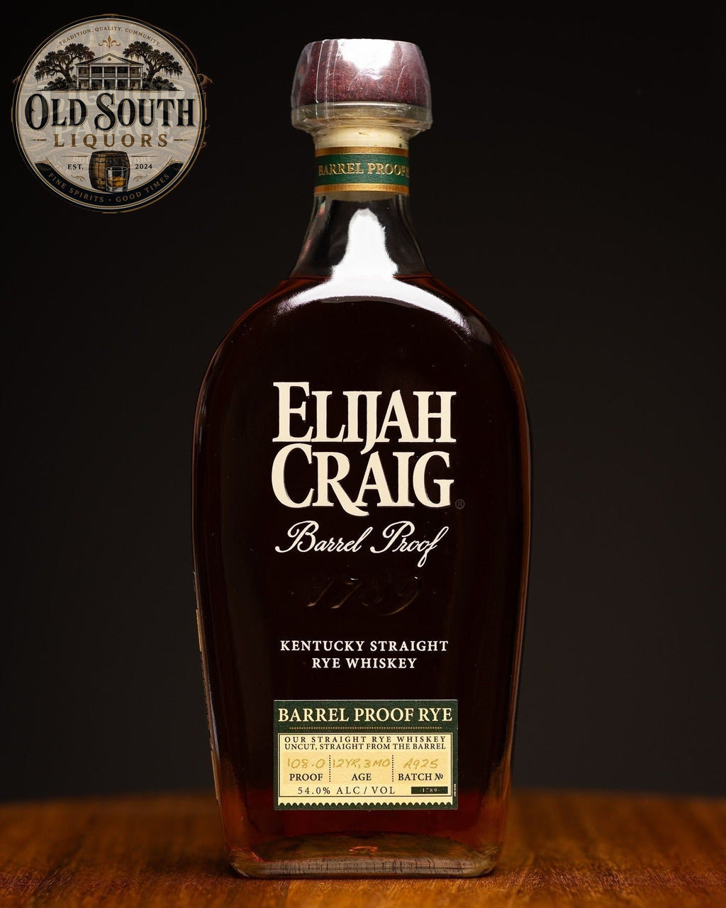 Elijah Craig Barrel Proof Rye Whiskey – 54% ABV (108.0 Proof)
