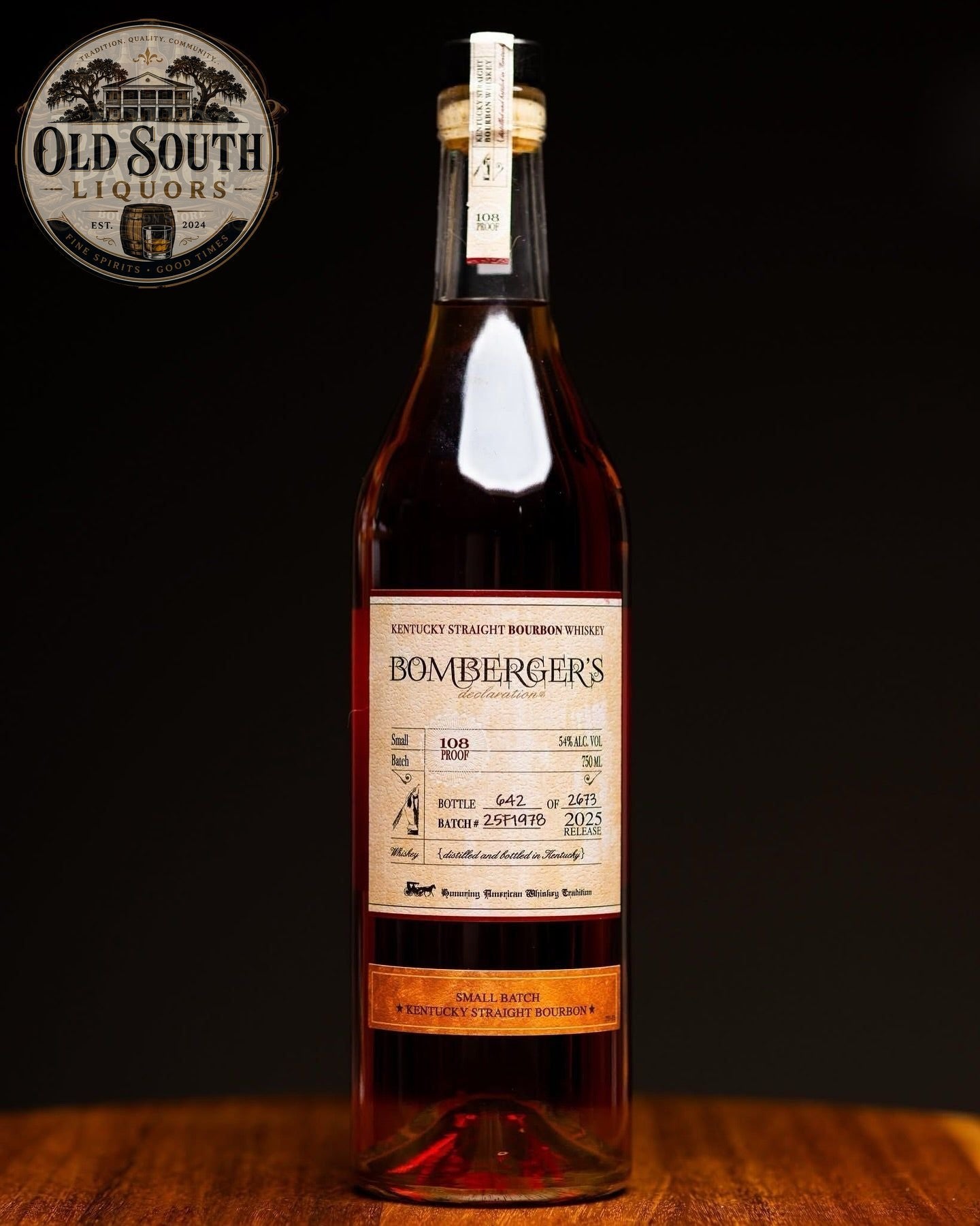 Bomberger’s Declaration 2025 Release – 54% ABV (108 Proof)