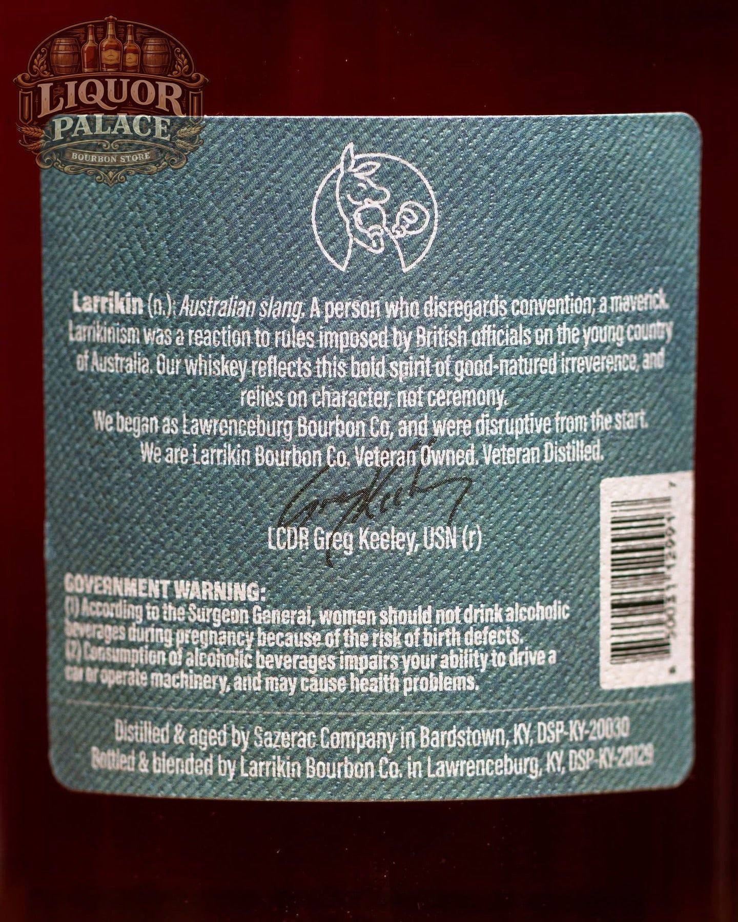Larrikin Bottled-In-Bond – 50% ABV (100 Proof)